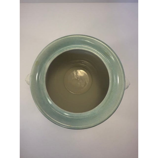 Aqua Aqua Jardiniere or Planter With Pastoral Landscape Scenes For Sale - Image 8 of 9