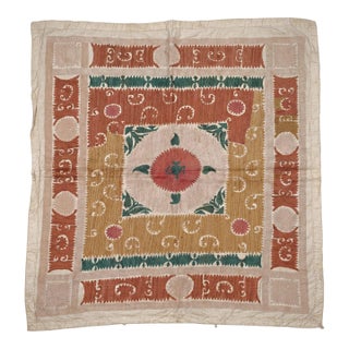 Tashkent Suzani Wall Hanging Decor 3'7'' X 3'11'' For Sale