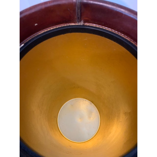 Mid-Century Modern 1950s Mid Century Modern Loyal Papeete Leather Wrapped Fire/Ice Bucket For Sale - Image 3 of 6