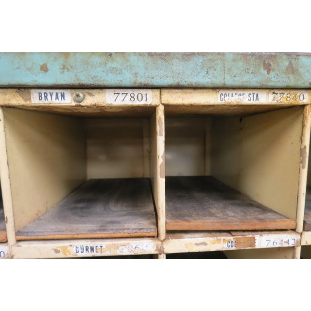Vintage Mid Century Post Office Metal Postal Sorting Table, Sorting