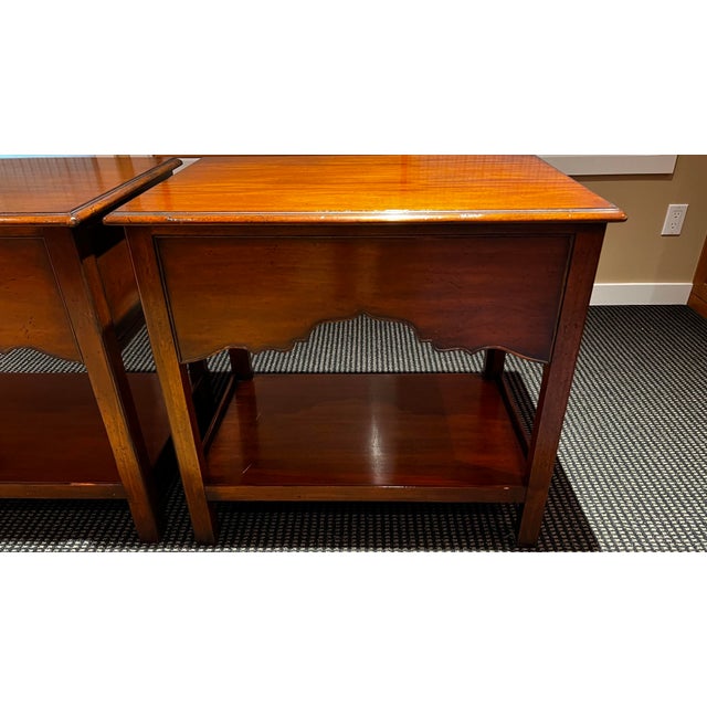 Burnt Umber Early 20th Century Baker Furniture Milling Road Chippendale Style End Tables - a Pair For Sale - Image 8 of 13