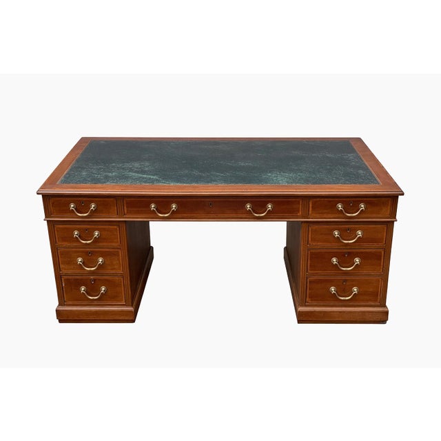 Vintage English Walnut Drawer Unit Desk, 1930 For Sale - Image 11 of 11
