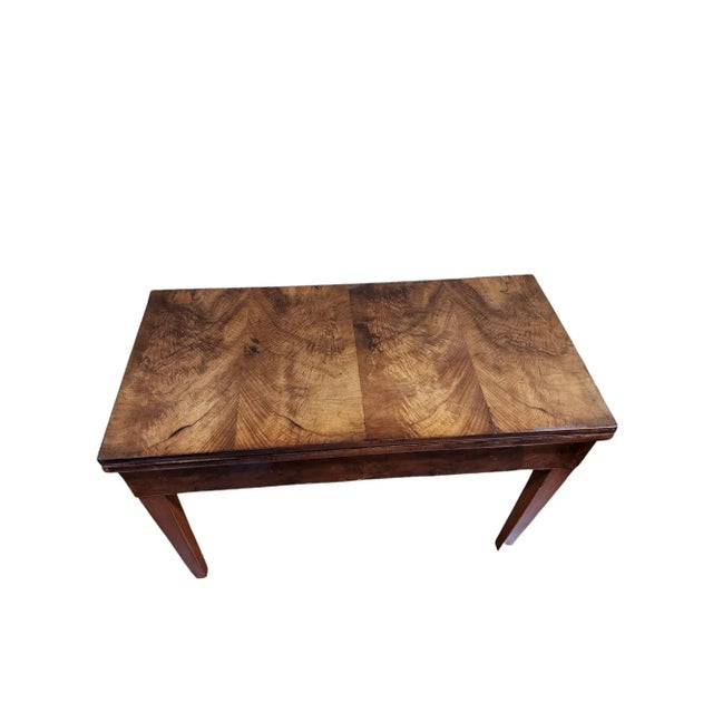 Wood 19th Century Biedermeier Walnut Flip Top Tea Table For Sale - Image 7 of 10