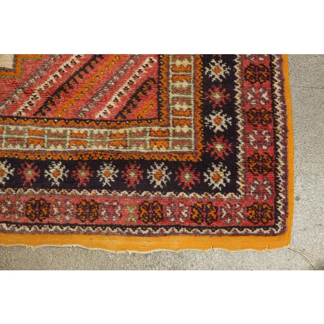Vintage Moroccan Taznakht Tribal Wool Rug in Brown, Orange and Pink, 1960s For Sale - Image 9 of 17