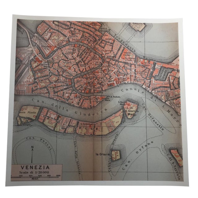 Antique Venice, Italy Map Photograph by Louise Weinberg For Sale