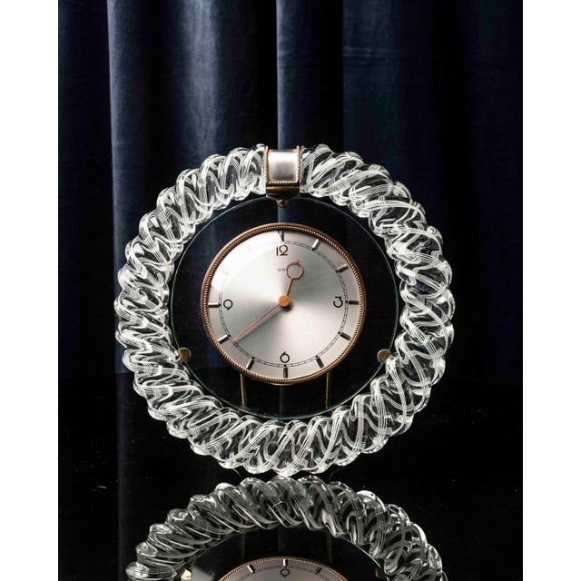 Murano Glass Mantel Clock by Ercole Barovier for Barovier & Toso, Italy, 1950s For Sale - Image 14 of 14