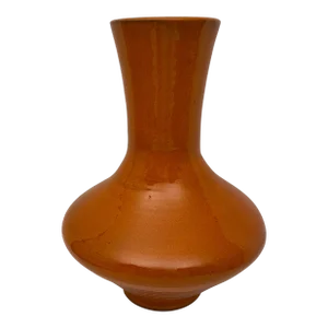 Large Midcentury Ceramic Vase Orange Signed Ferre Sega Mizal