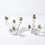 Pair of Mid-Century Amorphic Crystal & Brass 4 Arm Candelabras Signed Schneider For Sale - Image 9 of 15