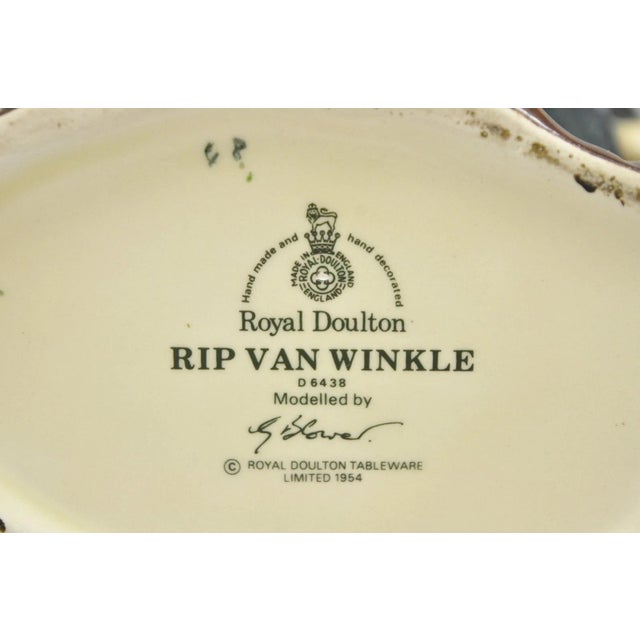 Vintage 1954 Royal Doulton Rip Van Winkle D6438 Porcelain Toby Character Jug Mug For Sale - Image 11 of 12
