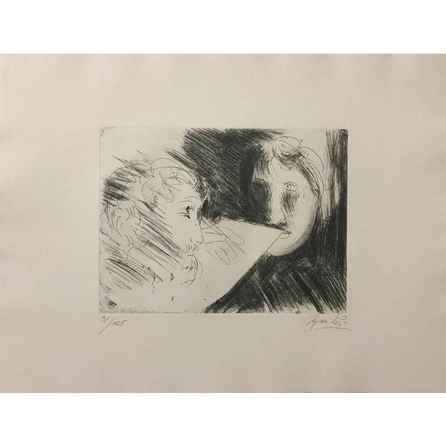 Artist and Model - Original Etching 1970 1970 For Sale - Image 6 of 6
