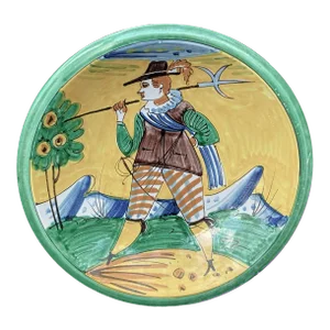 Vintage Italian Montelupo Maiolica Pottery Charger