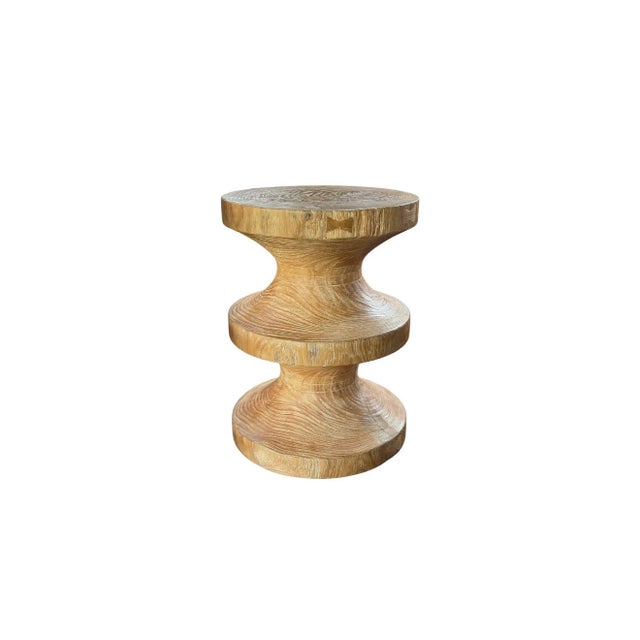 Not Yet Made - Made To Order Round Teak Wood Side Table, Natural Finish, Modern Organic For Sale - Image 5 of 8