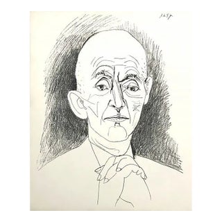 1959 Picasso Lithograph Portrait of Daniel H. Kahnnweiler For Sale