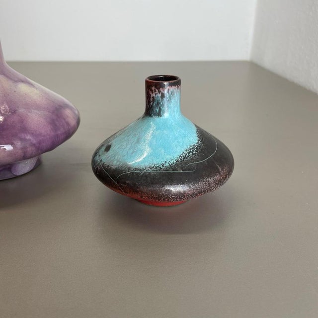 Red Black Ceramic Studio Pottery Vases from Otto Keramik, Germany, 1970s, Set of 3 For Sale - Image 14 of 18