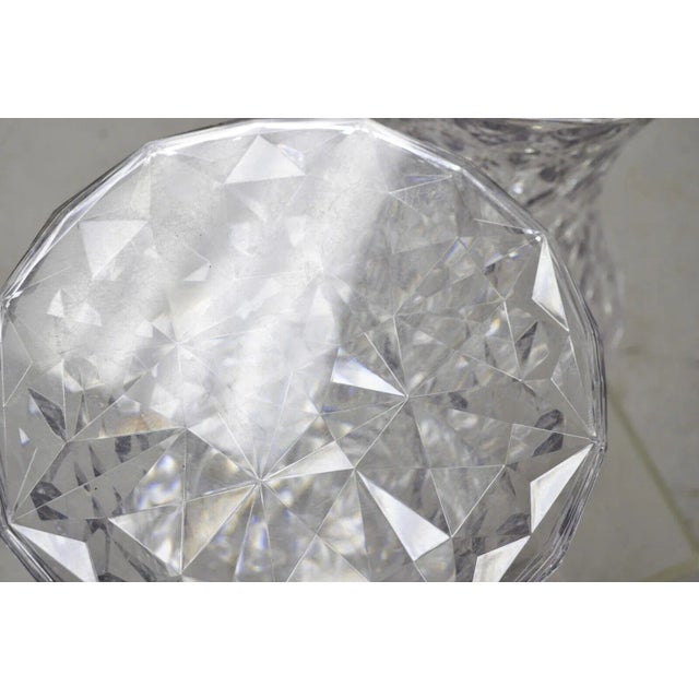 Plastic Vintage Marcel Wanders for Kartell Italy Clear "Stone" Stools - a Pair For Sale - Image 7 of 12