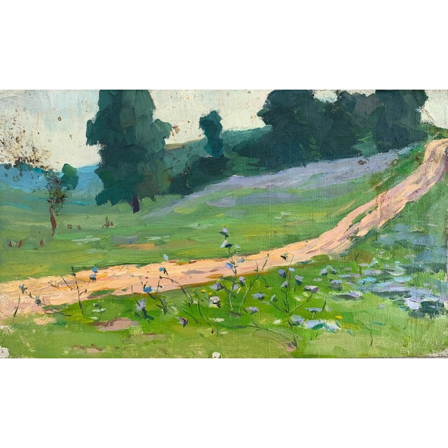 Forest Landscape Oil Painting, Ukrainian Soviet Art, 1964 For Sale