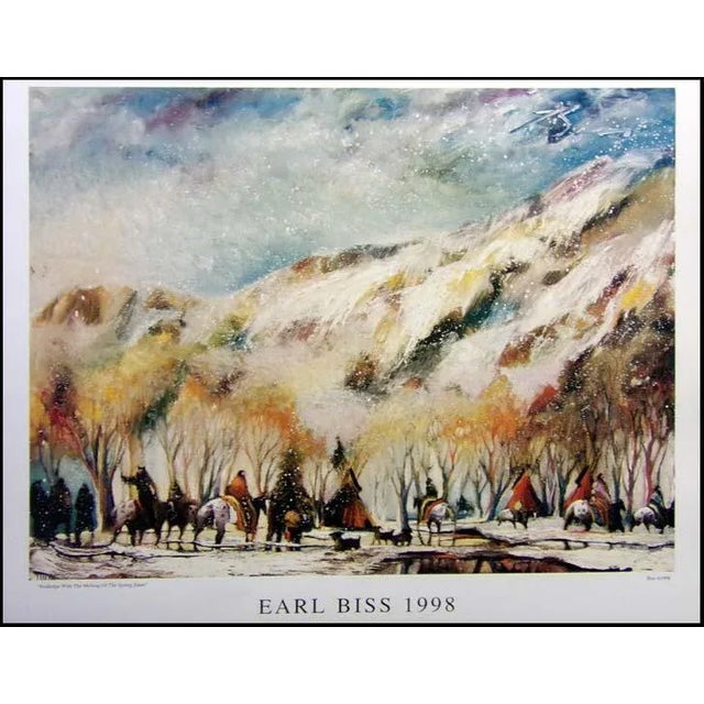 "Red Lodge With The Melting Of the Spring Snow" Offset Lithograph by Earl Biss Image Size : 19" x 24" Paper size : 22" x...