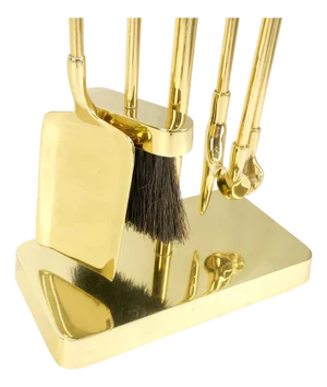 Set of Quality Mid Century Modern Brass Fireplace Tools