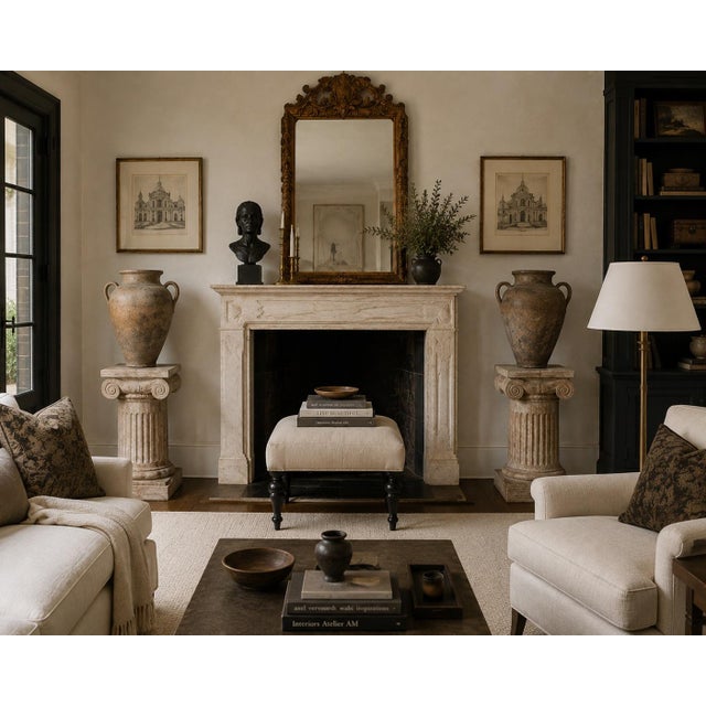 Pair of Vintage Sculptural Carved Wood Ionic Column Side Tables / Architectural Pedestals For Sale - Image 11 of 12