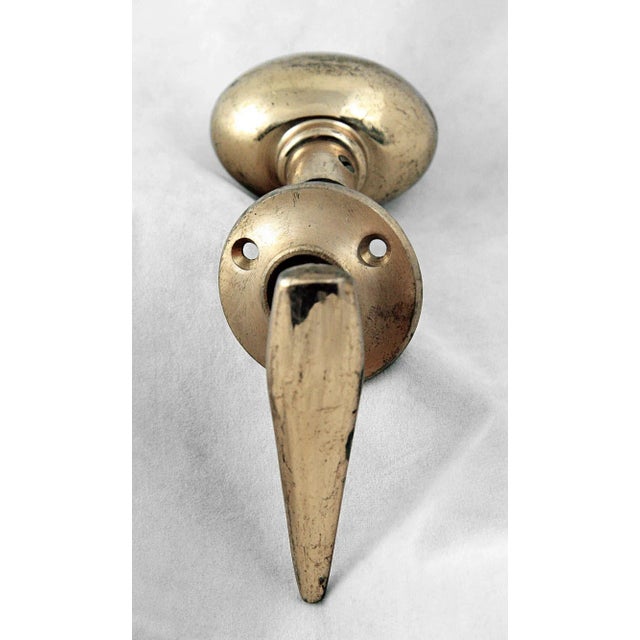 Art Deco Art Deco Lever & Oval Door Knob Set For Sale - Image 3 of 4