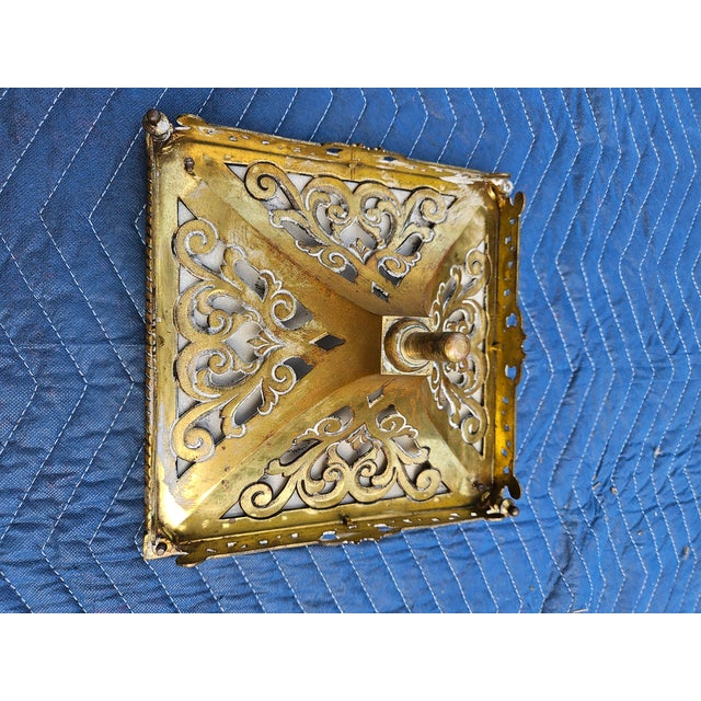 Brass Victorian Brass Cast Iron and Marble Pedestal Plant Stand For Sale - Image 8 of 12