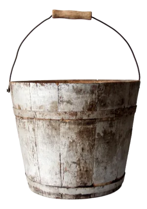 Vintage Painted Wooden Bucket