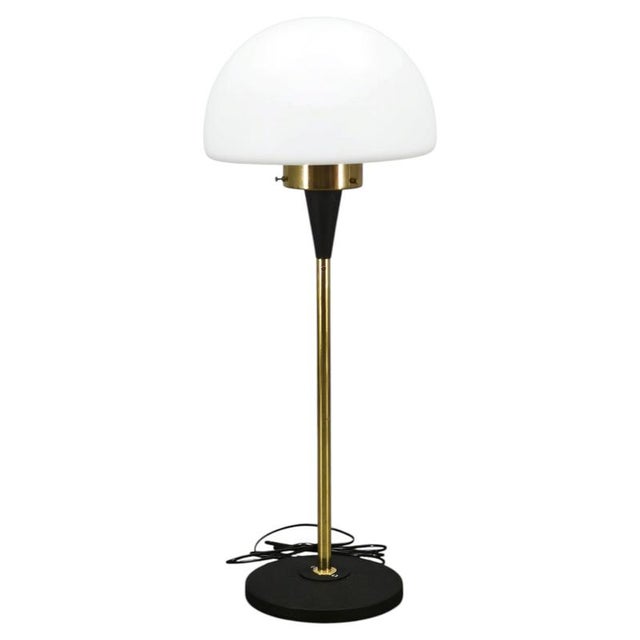 Space Age Brass and Opaline Glass Floor Lamp from Lidokov, 1960s For Sale - Image 14 of 14