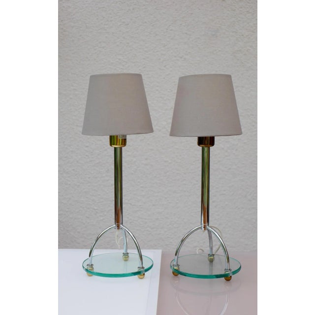 Ikea Art Deco Scandinavian Minimalist Skymning Table Lamps in Chrome and Glass by Ehlén Johansson for Ikea, Set of 2 For Sale - Image 4 of 14