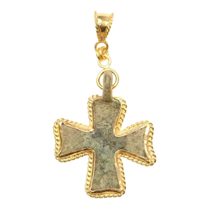 Antique A Byzantine Cross with a Gold Rope Trim