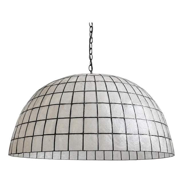 Capiz Shell Dome Chandelier Pendant Light For Sale