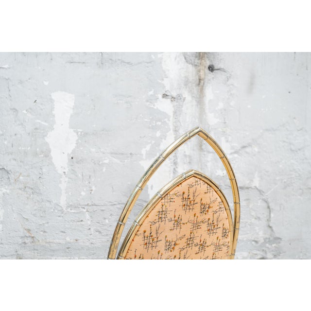 Mid-Century Modern Vintage Italian Chairs with Brass Frame and Bamboo, 1970s, Set of 4 For Sale - Image 3 of 7