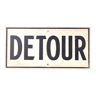 Vintage Detour Sign For Sale