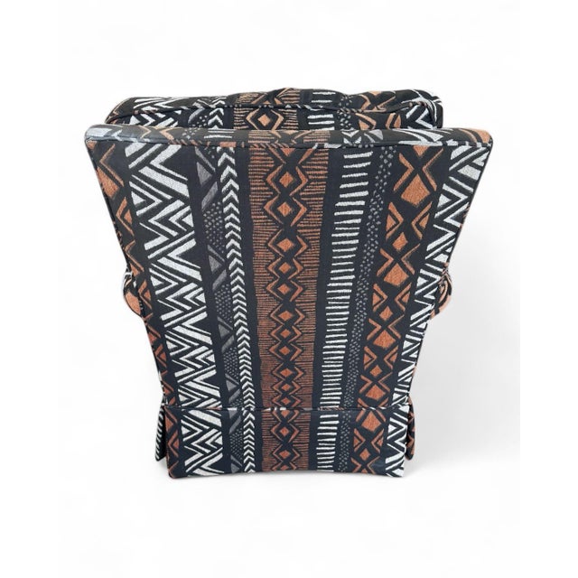 1990s Lounge Chairs With African Patterned Fabric - Set of 2 For Sale - Image 4 of 12