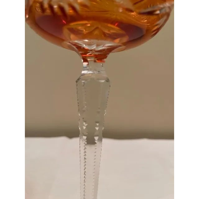 1920s German Cut Crystal Wine Glasses - Set of 3 For Sale In Salt Lake City - Image 6 of 11
