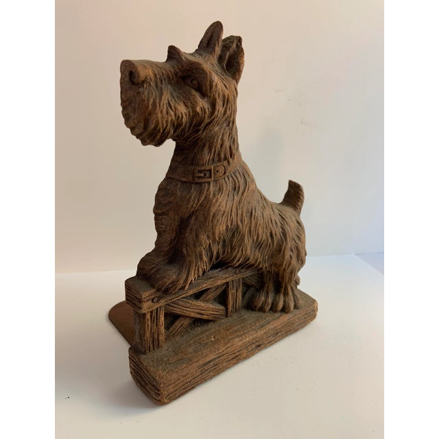 Brown Mid-Century Scotty Dog Syrocco Wood Bookends- Set of 2 For Sale - Image 8 of 10