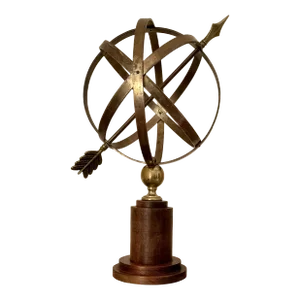 1940s Art Deco Brass/Wood Armillary