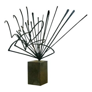 Mid Century Steel Abstract Sculpture For Sale