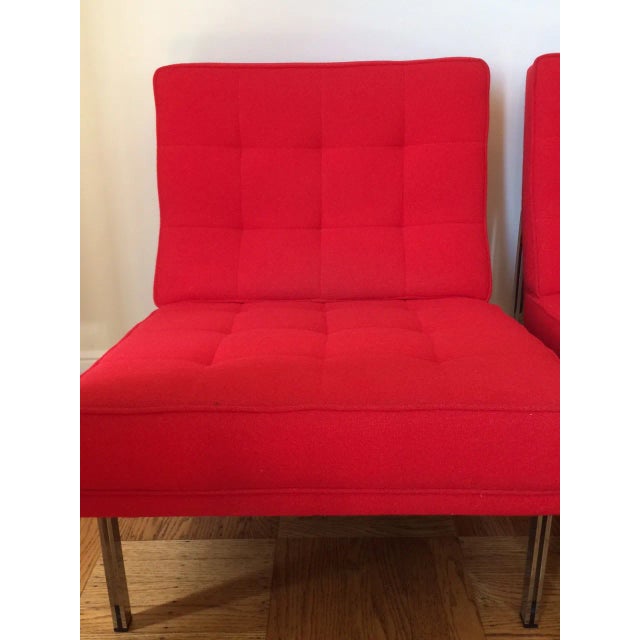 1960s Knoll Mid-Century Parallel Slipper Chairs & Side Table For Sale - Image 5 of 10