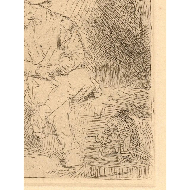 "Rest on the Flight" Old Master Print After Rembrandt Mid 20th Century For Sale - Image 4 of 8