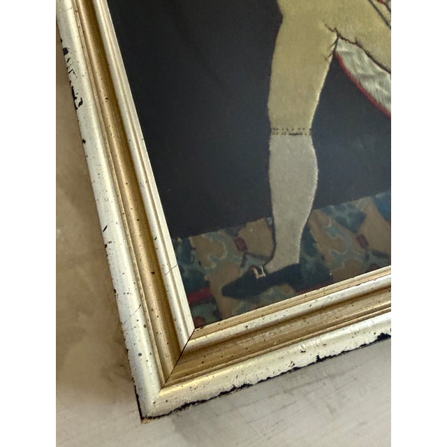 Red Vintage Napoleonic Hussar Soldier Textile Art Framed Wool Applique Military Wall Decor For Sale - Image 8 of 12