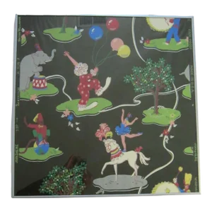 Vintage Framed Wallpaper Sample, Circus