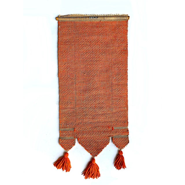 1970s Wool on Jute Wall Hanging With Tassels For Sale - Image 12 of 14