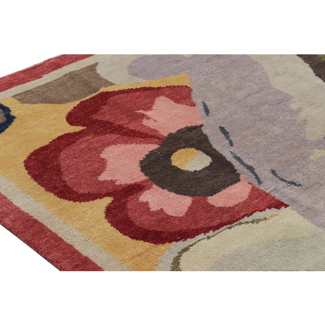 Rug & Kilim’s French Art Deco Style Rug in Polychromatic Impressionist Florals For Sale In New York - Image 6 of 7
