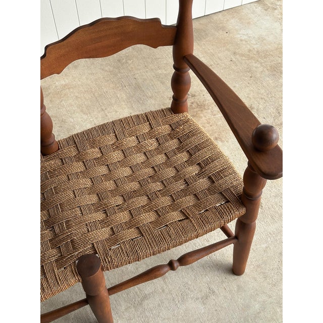 Vintage Double Bench With Woven Cord Seat, C. 1950 For Sale - Image 15 of 18