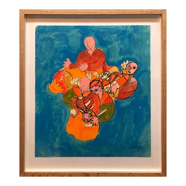 Sandro Chia, Woodblock Heliorelief With Hand Painting "Novel" Italian Post Modernist Pop Art For Sale