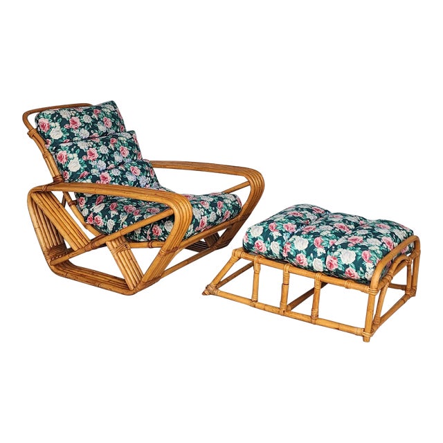 Vintage Paul Frankl Rattan Chaise Lounge Chair With Pretzel Arms 2