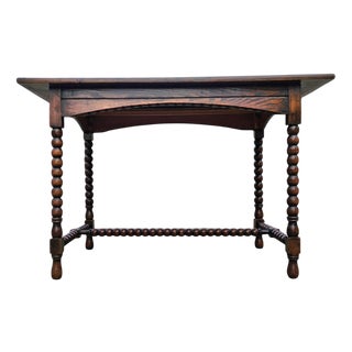 Ornate Wood Studded Bobbin Desk For Sale
