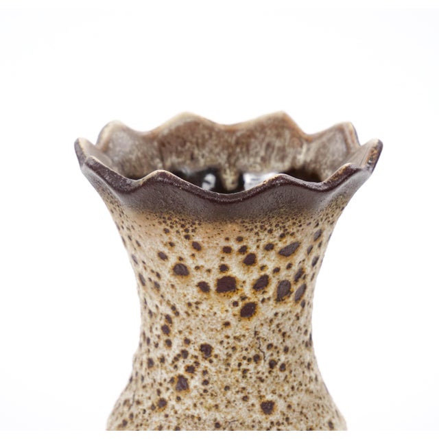 A very beautiful mid-century West German glazed porcelain vase, beautifully showcasing the bold colors and modernist...