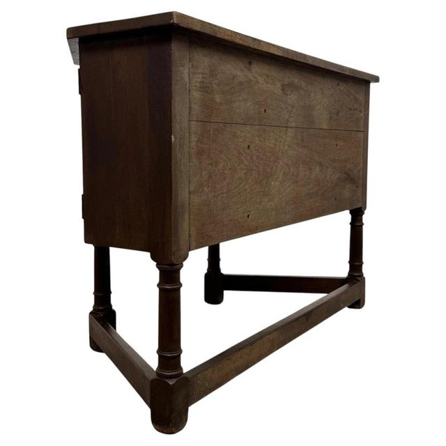 Early 20th Century English Carved Oak Writing Desk For Sale - Image 10 of 13