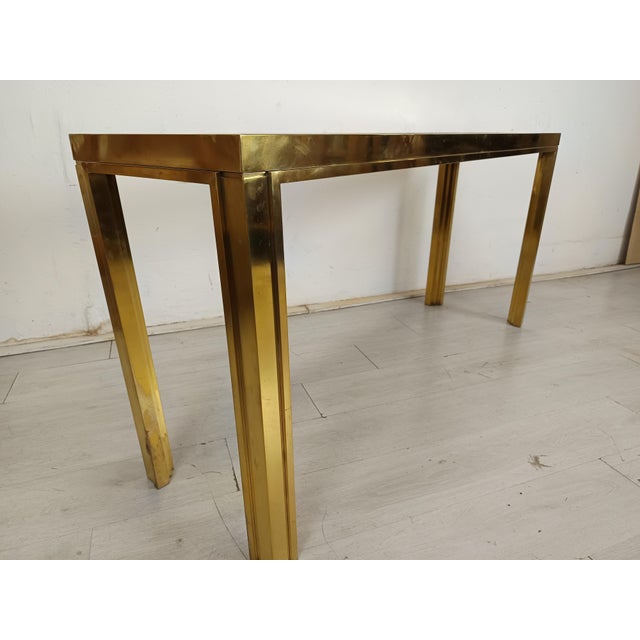 Gold-Plated Brass Console Table by Liwans, 1970s For Sale - Image 12 of 18